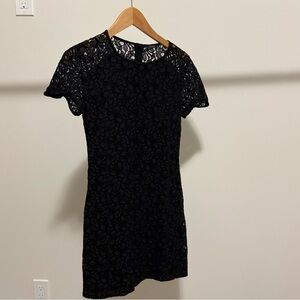 Talula Black Floral Lace Mini Dress